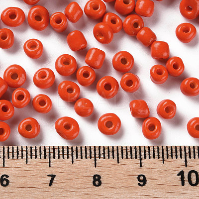 Baking Paint 6/0 Glass Seed Beads SEED-S004-Y5-1