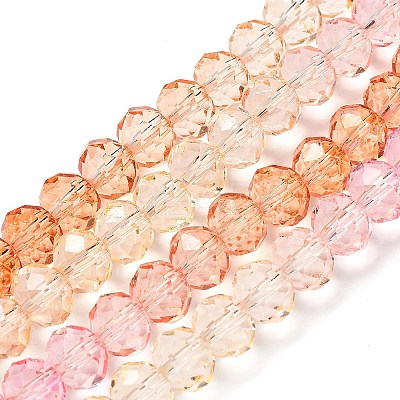 Transparent Painted Glass Beads Strands DGLA-A034-T6mm-A20-1