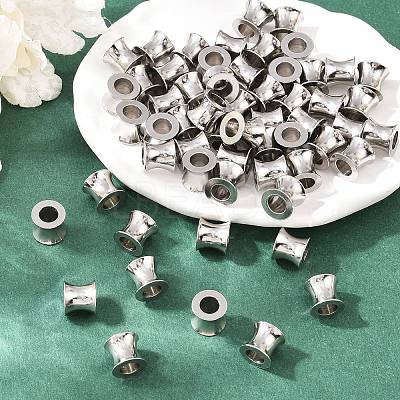 Tarnish Resistant 304 Stainless Steel European Beads STAS-E039-1-1