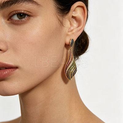 Alloy Rhinestone Teardrop Stud Dangle Earrings for Women WGFF29C-01-1