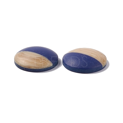 Two Tone Wood Grain Frosted Imitation Leather Style Resin Cabochons RESI-G053-01D-1