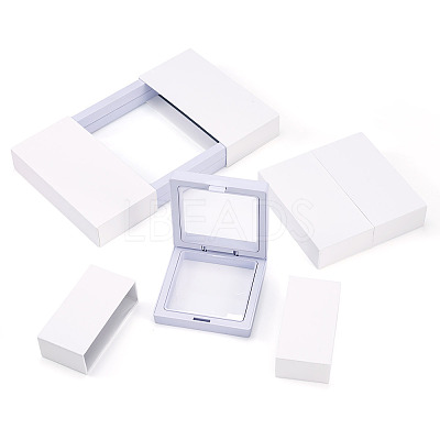 3 Bags 3 Styles Square Transparent PE Thin Film Suspension Jewelry Display Box CON-TA0001-38G-1
