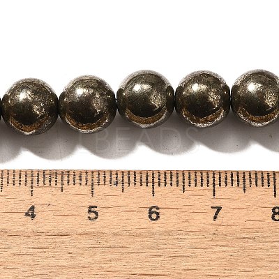 Natural Pyrite Beads Strands G-H059-A01-03-1