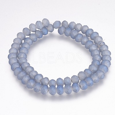 Full Rainbow Plated Faceted Rondelle Glass Beads Strands EGLA-J054-8x5mm-FR04-1