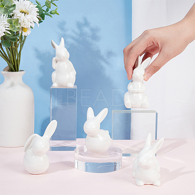 5Pcs 5 Style Porcelain Display Decoration AJEW-GL0002-01-1