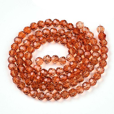 Baking Paint Transparent Glass Beads Strands DGLA-A035-T6mm-A04-1
