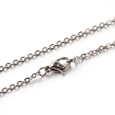 Tarnish Resistant 304 Stainless Steel Cable Chain Necklace STAS-M174-026P-1