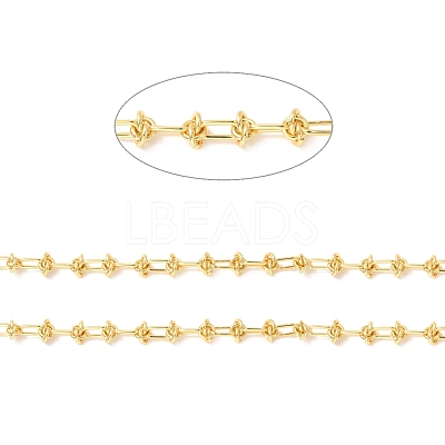 Rack Plating Brass Oval & Knot Link Chains CHC-I040-06G-1