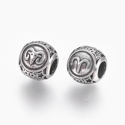 316 Surgical Stainless Steel European Beads STAS-P212-18P-07-1