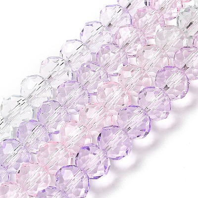 Transparent Painted Glass Beads Strands DGLA-A034-T8mm-A23-1