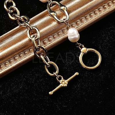 Stainless Steel Cable Chains Link Bracelets BJEW-F485-02G-1