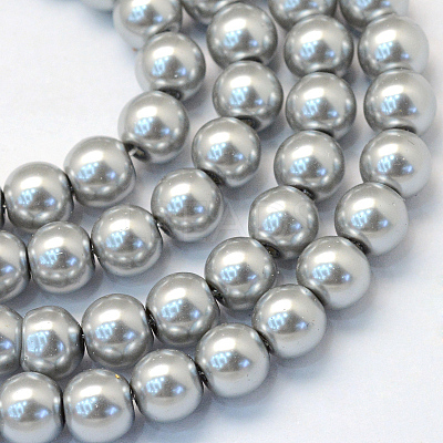 Baking Paint Pearlized Glass Pearl Round Bead Strands HY-Q003-6mm-34-1