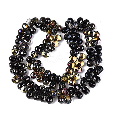 Electroplate Baking Paint Transparent Glass Beads Strands GL-N005-02A-C03-1