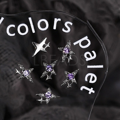 Star Alloy Rhinestone Cabochons MRMJ-WH0075-114-08-1