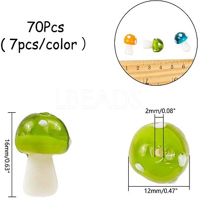 Mushroom Handmade Lampwork Beads LAMP-NB0001-08-1
