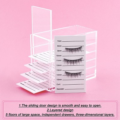 Rectangle Five-layer Acrylic Eyelash Storage Box MRMJ-OC0001-95-1