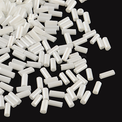 Pearlized Glass Bugle Beads SEED-R011-121-1