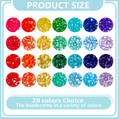700Pcs 28 Colors Transparent & Opaque Plastic Beads KY-PH0002-30-1