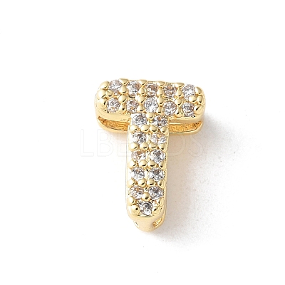 Brass Micro Pave Clear Cubic Zirconia Initial Multi-strand Links KK-S520-01G-20-1
