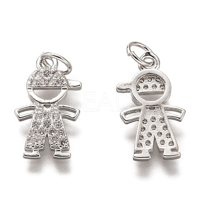 Brass Micro Pave Clear Cubic Zirconia Pendants ZIRC-C020-36P-1