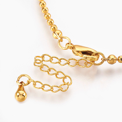 Brass Ball Chain Necklaces X-KK-F763-06G-1