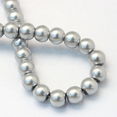 Baking Paint Pearlized Glass Pearl Round Bead Strands HY-Q003-6mm-34-1