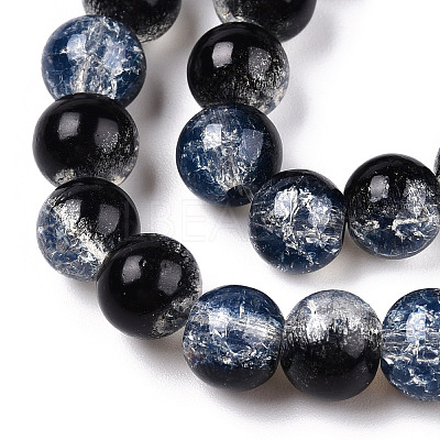 Transparent Crackle Baking Paint Glass Beads X1-DGLA-T003-01C-01-1