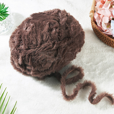 Super Bulky Faux Mink Fur Polyester Yarn YCOR-TAC0001-02E-1