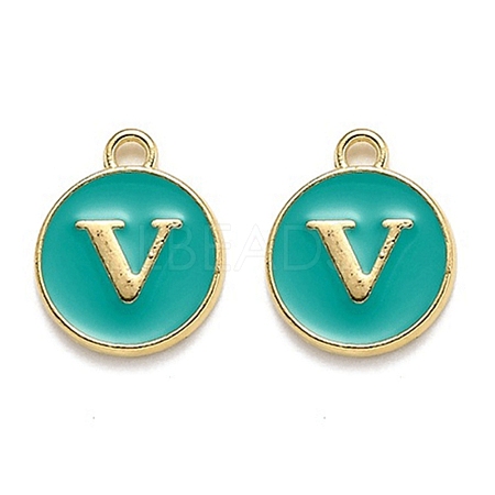 Golden Plated Alloy Enamel Charms ENAM-Q437-15V-1