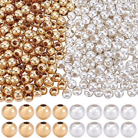 400Pcs 2 Colors Brass Spacer Beads KK-BBC0023-58A-1
