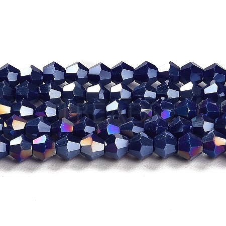 Opaque Solid Color Electroplate Glass Beads Strands X1-GLAA-F029-P4mm-A10-1