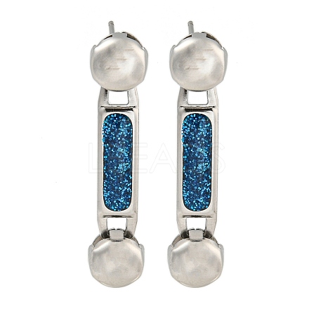 304 Stainless Steel Enamel Stud Earrings EJEW-S229-15P-07-1