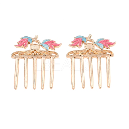 Alloy Enamel with Iron Hair Comb Findings AL-CBA8479-02KCG-1