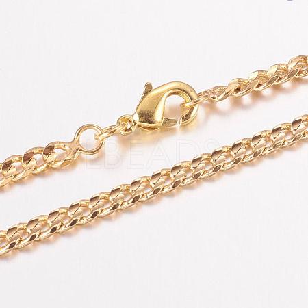 Eco-Friendly Rack Plating Brass Chain Necklaces MAK-J016-02G-A3.0-FF-1