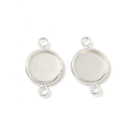 Flat Round Brass Connector Cabochon Settings KK-K414-13F-S-1