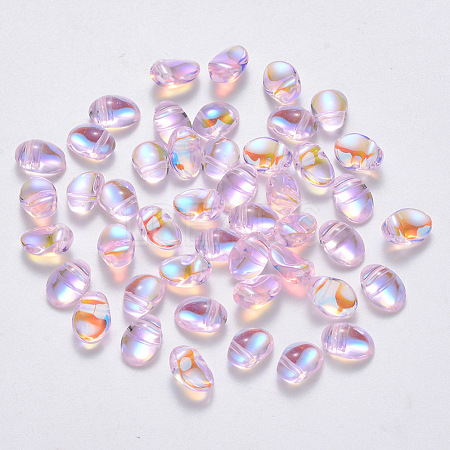 Transparent Spray Painted Glass Charms GLAA-R211-05-F06-1