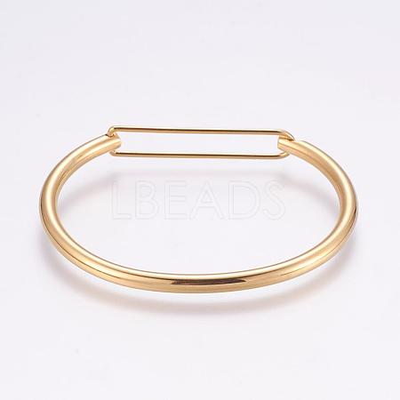 304 Stainless Steel Bangles BJEW-P181-03G-1