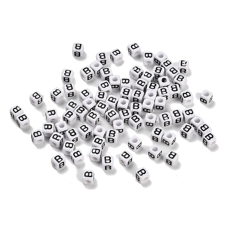 Opaque Acrylic Beads OACR-S076-01B-1