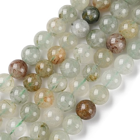 Natural Green Rutilated Quartz Beads Strands G-Q1001-A03-03-1