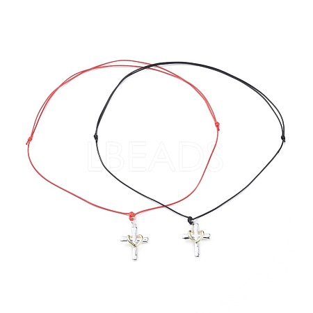 Unisex Adjustable Brass Pendant Necklaces Sets NJEW-JN02541-1