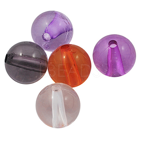 Mixed Round Transparent Acrylic Beads X-PL572Y-1