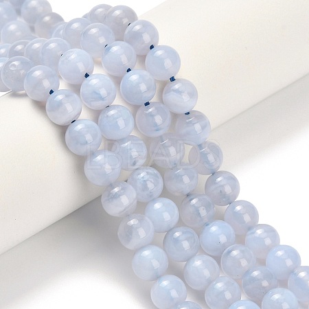 Natural Blue Lace Agate Beads Strands G-L634-B02-6mm-1