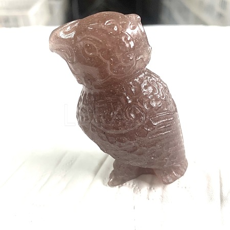 Natural Strawberry Quartz Carved Parrot Figurines PW-WGCDB06-05-1