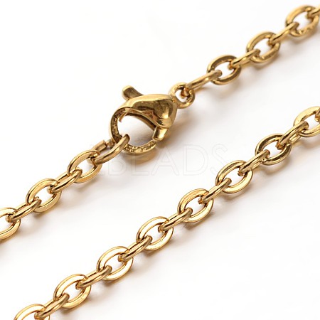 304 Stainless Steel Cable Chains Necklaces NJEW-O058-13G-1