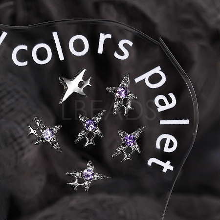 Star Alloy Rhinestone Cabochons MRMJ-WH0075-114-08-1