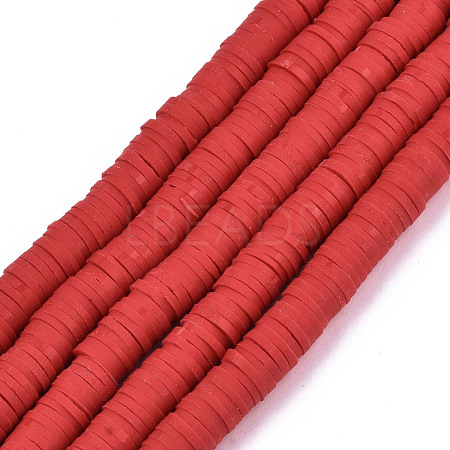 Handmade Polymer Clay Beads Strands CLAY-R089-6mm-038-1