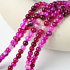 Natural Striped Agate/Banded Agate Bead Strands X-G-K166-13-6mm-03-2