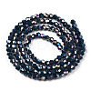 Opaque Solid Color Electroplate Glass Beads Strands X-EGLA-A039-P2mm-B09-3