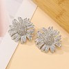 Flower Alloy Stud Earrings for Women EJEW-A112-08P-1