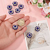 8Pcs Brass Rhinestone Cufflinks BUTT-GL0001-07A-3